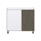 Hugo&Borg Savane 39-in W x 34.5-in H x 25-in D Textmel Blind Corner Base Fully Assembled Cabinet (Flat Panel Slab Style)