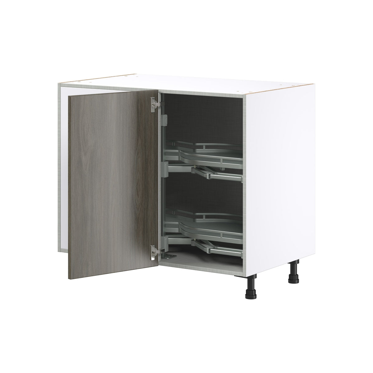 Hugo&Borg Savane 39-in W x 34.5-in H x 25-in D Textmel Blind Corner Base Fully Assembled Cabinet (Flat Panel Slab Style)