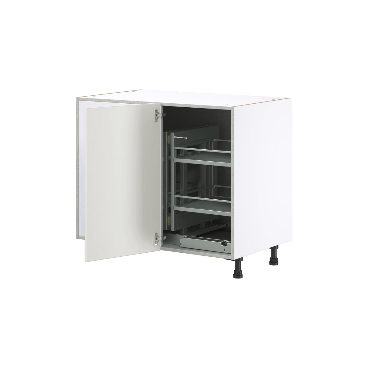 Hugo&Borg Riviera 39-in W x 34.5-in H x 24-in D Bright White Blind Corner Base Fully Assembled Cabinet (Recessed Panel Shaker Style)