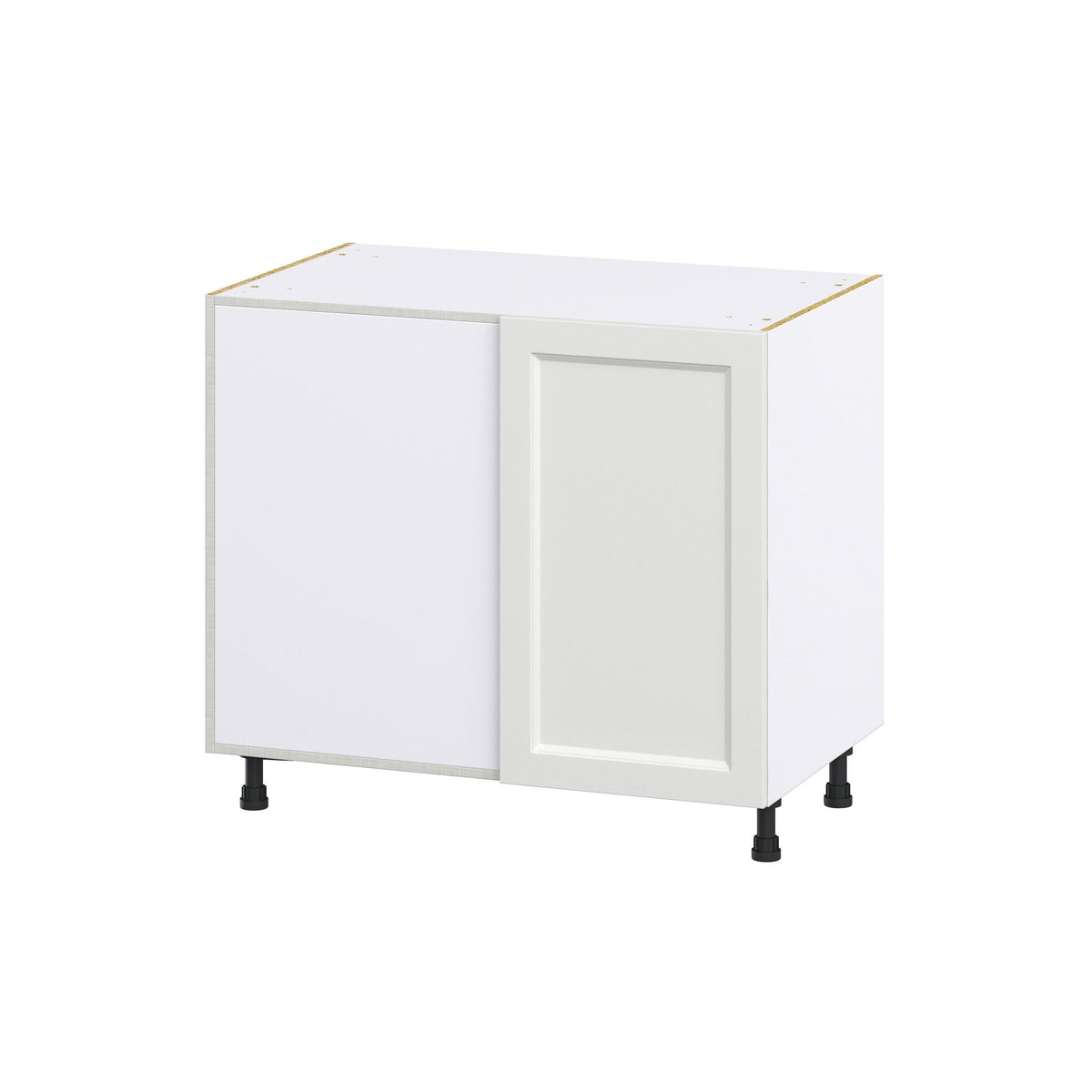 Hugo&Borg Riviera 39-in W x 34.5-in H x 24-in D Bright White Blind Corner Base Fully Assembled Cabinet (Recessed Panel Shaker Style)