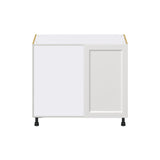 Hugo&Borg Riviera 39-in W x 34.5-in H x 24-in D Bright White Blind Corner Base Fully Assembled Cabinet (Recessed Panel Shaker Style)