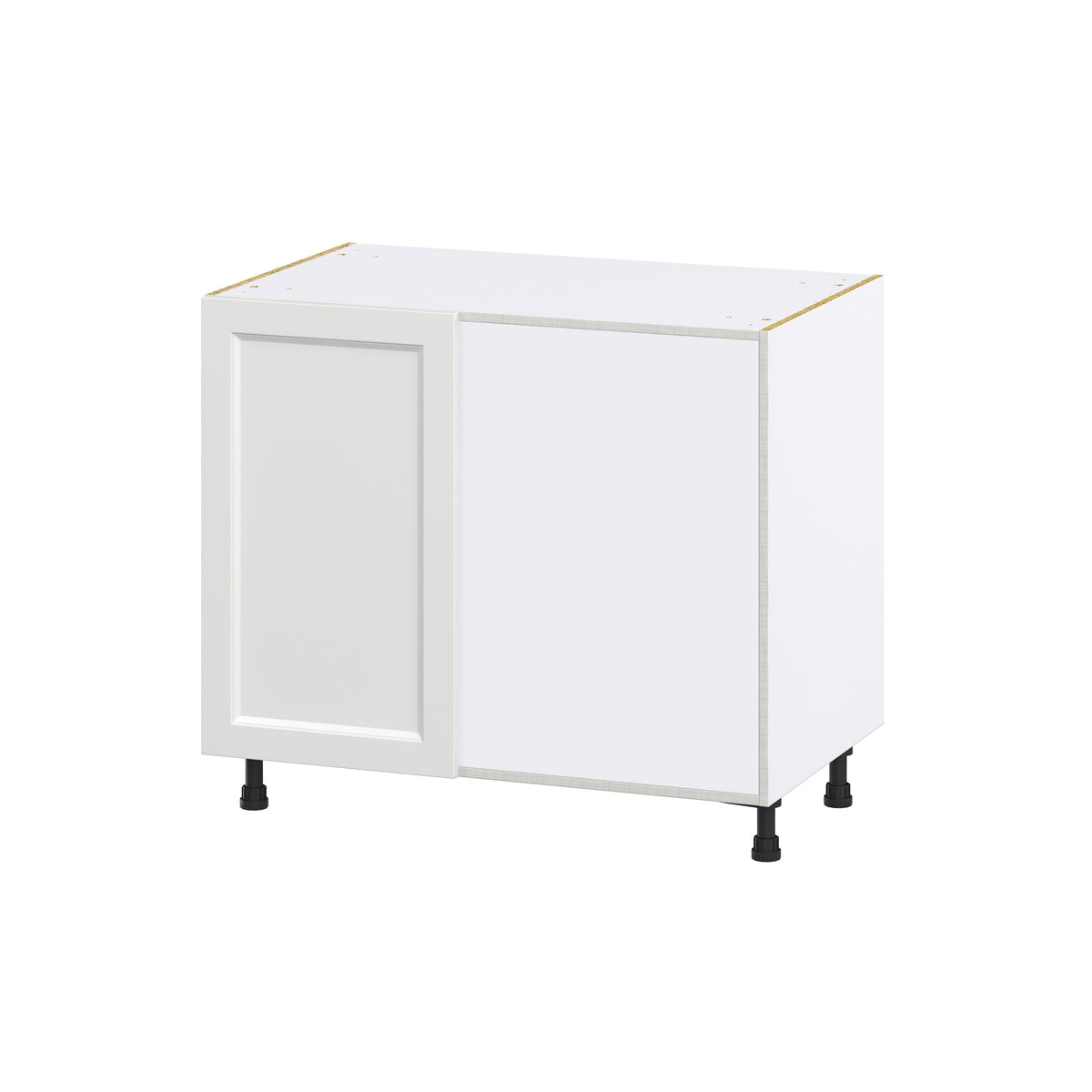 Hugo&Borg Riviera 39-in W x 34.5-in H x 25-in D Bright White Blind Corner Base Fully Assembled Cabinet (Recessed Panel Shaker Style)