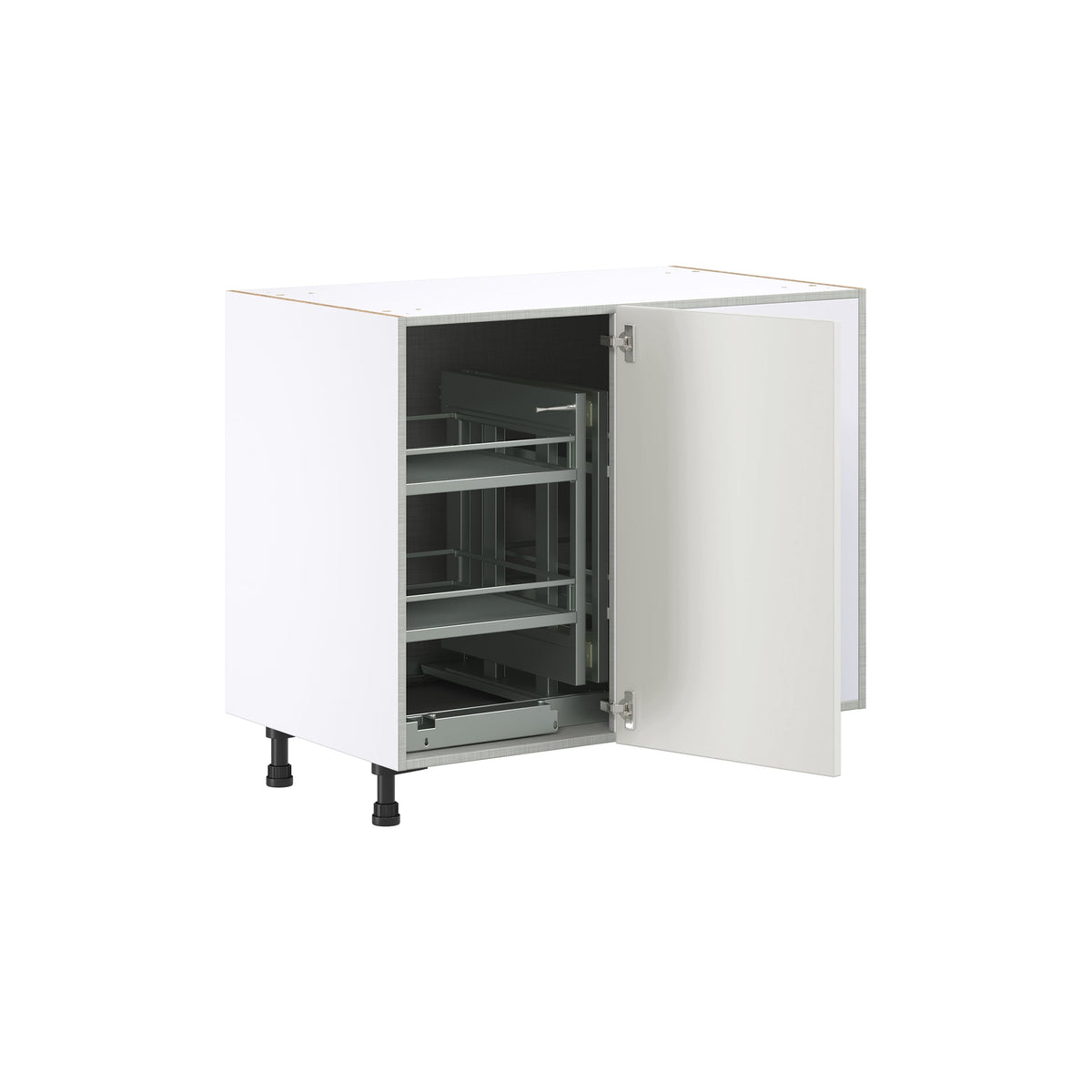 Hugo&Borg Riviera 39-in W x 34.5-in H x 25-in D Bright White Blind Corner Base Fully Assembled Cabinet (Recessed Panel Shaker Style)