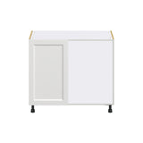 Hugo&Borg Riviera 39-in W x 34.5-in H x 24-in D Bright White Blind Corner Base Fully Assembled Cabinet (Recessed Panel Shaker Style)