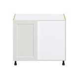 Hugo&Borg Belcourt 39-in W x 34.5-in H x 24-in D Gray Painted Blind Corner Base Fully Assembled Cabinet (Recessed Panel Shaker Style)