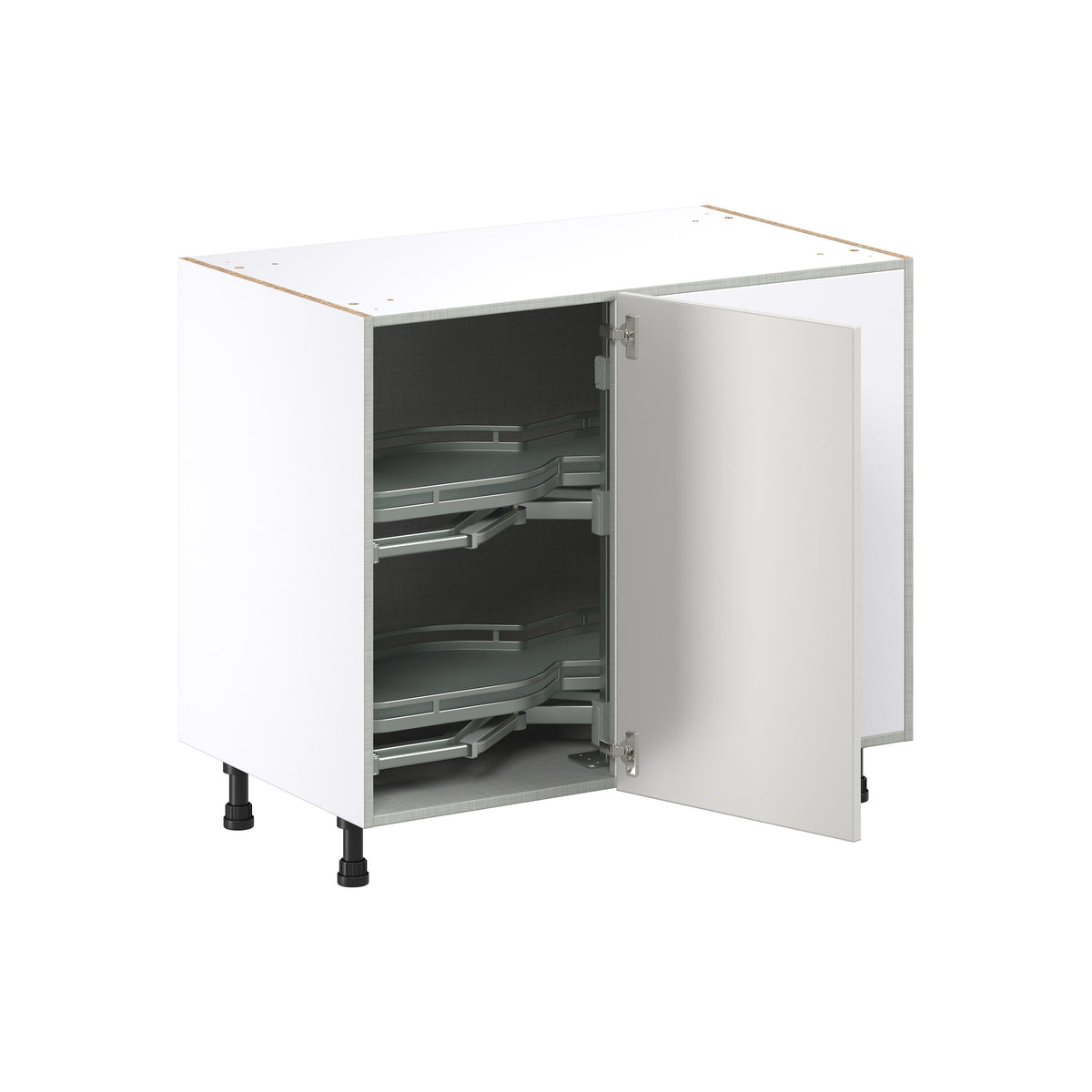 Hugo&Borg Belcourt 39-in W x 34.5-in H x 24-in D Gray Painted Blind Corner Base Fully Assembled Cabinet (Recessed Panel Shaker Style)