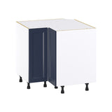 Hugo&Borg Lorette 36-in W x 34.5-in H x 36-in D Navy Blue Lazy Susan Corner Base Fully Assembled Cabinet (Recessed Panel Shaker Style)