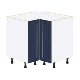 Hugo&Borg Lorette 36-in W x 34.5-in H x 36-in D Navy Blue Lazy Susan Corner Base Fully Assembled Cabinet (Recessed Panel Shaker Style)