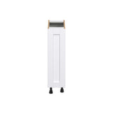 Hugo&Borg Rosemont 9-in W x 34.5-in H x 25-in D Glacier White 1-Drawer Pull-out Cabinet Base Fully Assembled Cabinet (Recessed Panel Style)