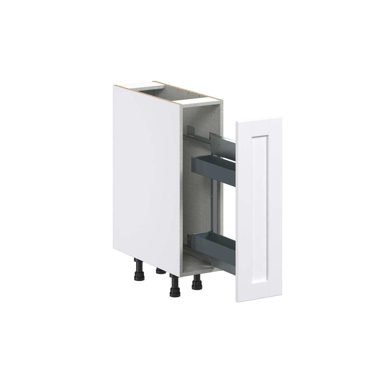Hugo&Borg Rosemont 9-in W x 34.5-in H x 25-in D Glacier White 1-Drawer Pull-out Cabinet Base Fully Assembled Cabinet (Recessed Panel Style)