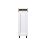 Hugo&Borg Rosemont 12-in W x 34.5-in H x 25-in D Glacier White 1-Drawer Pull-out Cabinet Base Fully Assembled Cabinet (Recessed Panel Style)