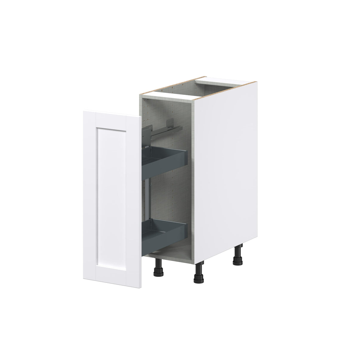 Hugo&Borg Rosemont 12-in W x 34.5-in H x 25-in D Glacier White 1-Drawer Pull-out Cabinet Base Fully Assembled Cabinet (Recessed Panel Style)
