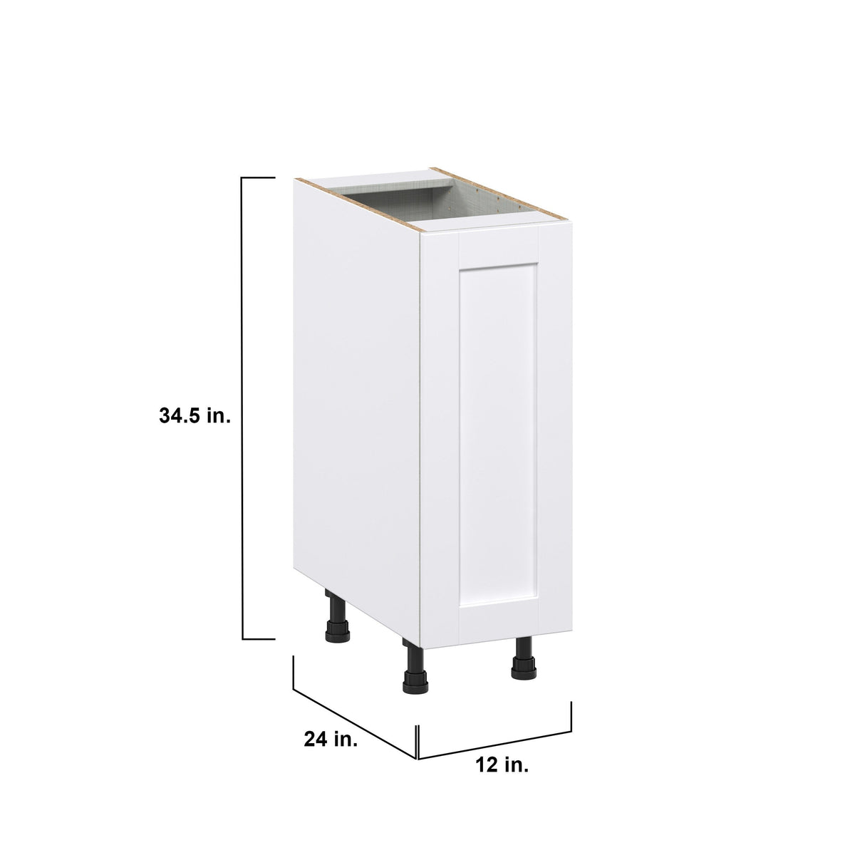 Hugo&Borg Rosemont 12-in W x 34.5-in H x 25-in D Glacier White 1-Drawer Pull-out Cabinet Base Fully Assembled Cabinet (Recessed Panel Style)