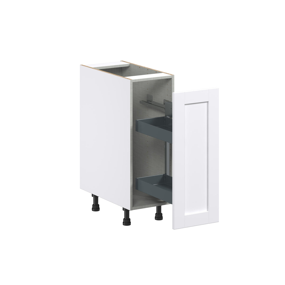 Hugo&Borg Rosemont 12-in W x 34.5-in H x 25-in D Glacier White 1-Drawer Pull-out Cabinet Base Fully Assembled Cabinet (Recessed Panel Style)