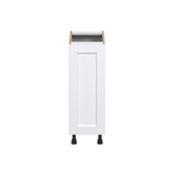 Hugo&Borg Rosemont 12-in W x 34.5-in H x 25-in D Glacier White 1-Drawer Pull-out Cabinet Base Fully Assembled Cabinet (Recessed Panel Style)