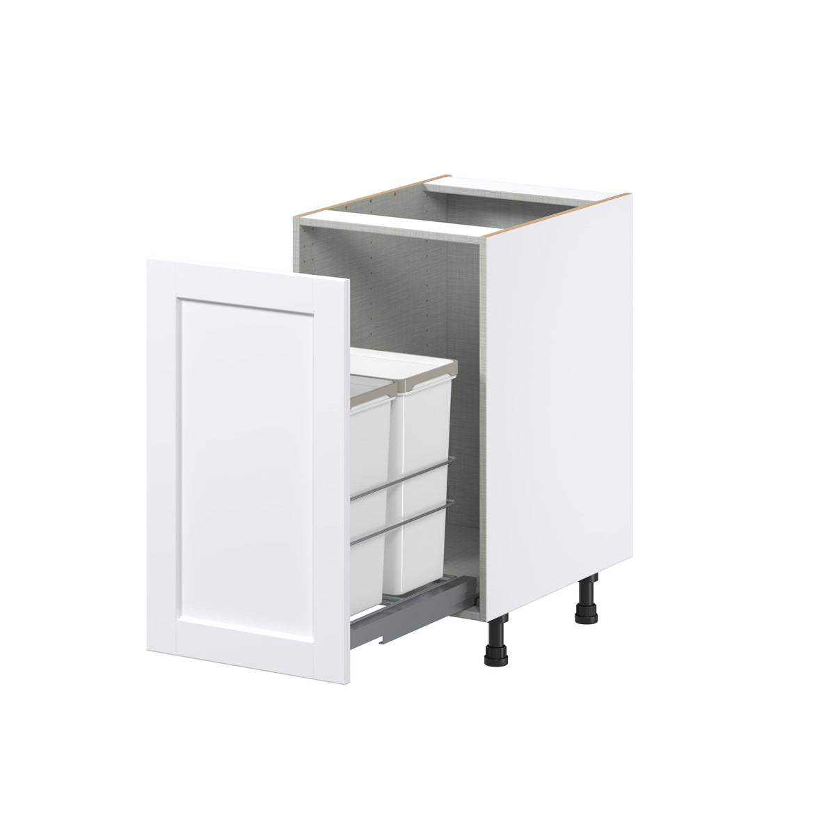 Hugo&Borg Rosemont 18-in W x 34.5-in H x 24-in D Glacier White 1-Drawer Pull-out Cabinet Base Fully Assembled Cabinet (Recessed Panel Style)