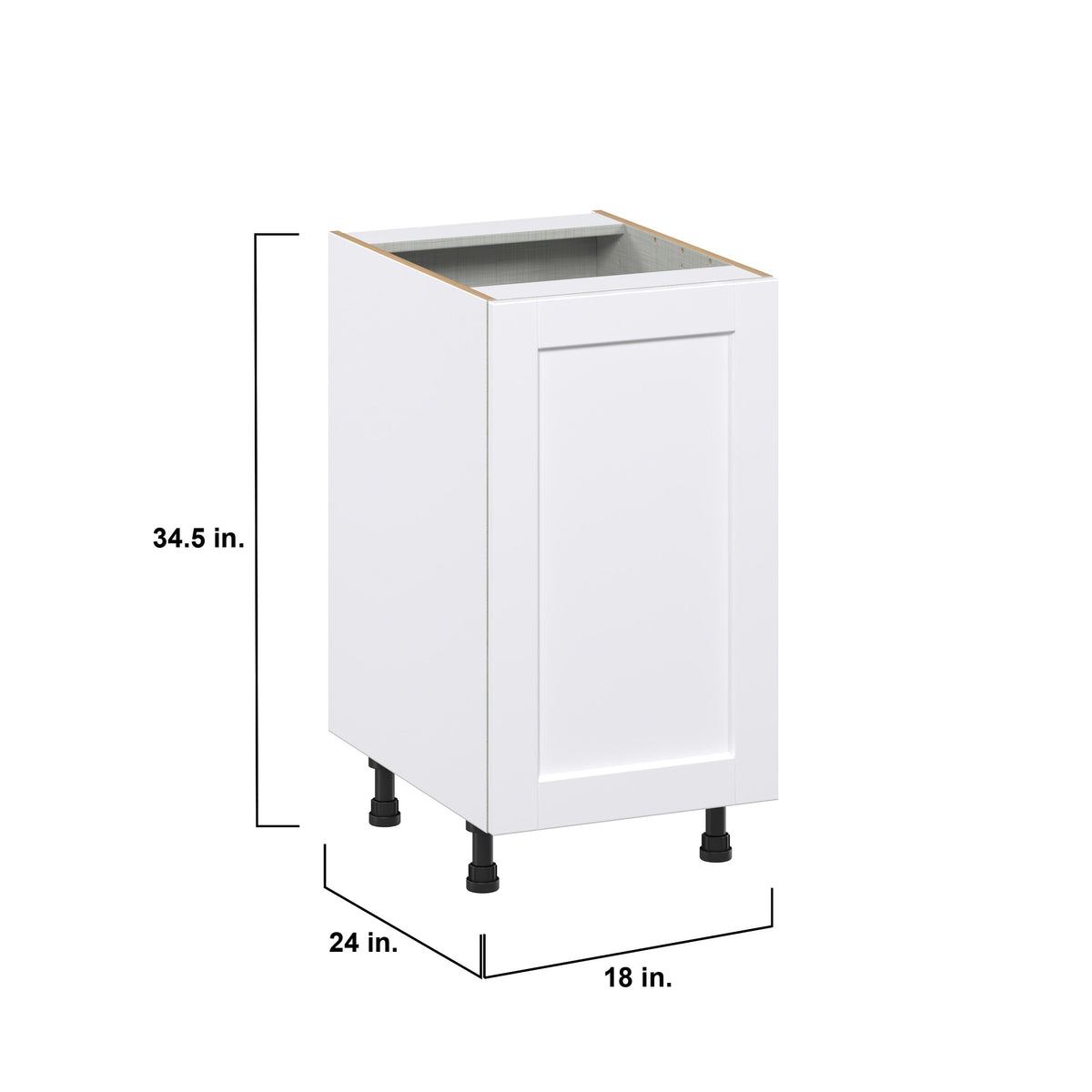 Hugo&Borg Rosemont 18-in W x 34.5-in H x 24-in D Glacier White 1-Drawer Pull-out Cabinet Base Fully Assembled Cabinet (Recessed Panel Style)