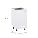 Hugo&Borg Rosemont 18-in W x 34.5-in H x 24-in D Glacier White 1-Drawer Pull-out Cabinet Base Fully Assembled Cabinet (Recessed Panel Style)
