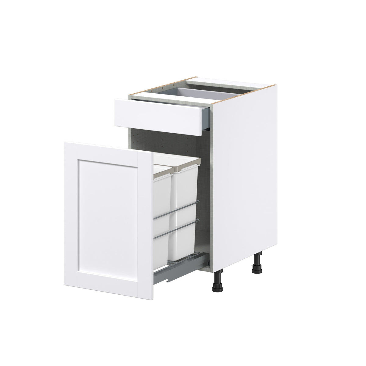 Hugo&Borg Rosemont 18-in W x 34.5-in H x 24-in D Glacier White 2-Drawers Pull-out Cabinet Base Fully Assembled Cabinet (Recessed Panel Style)