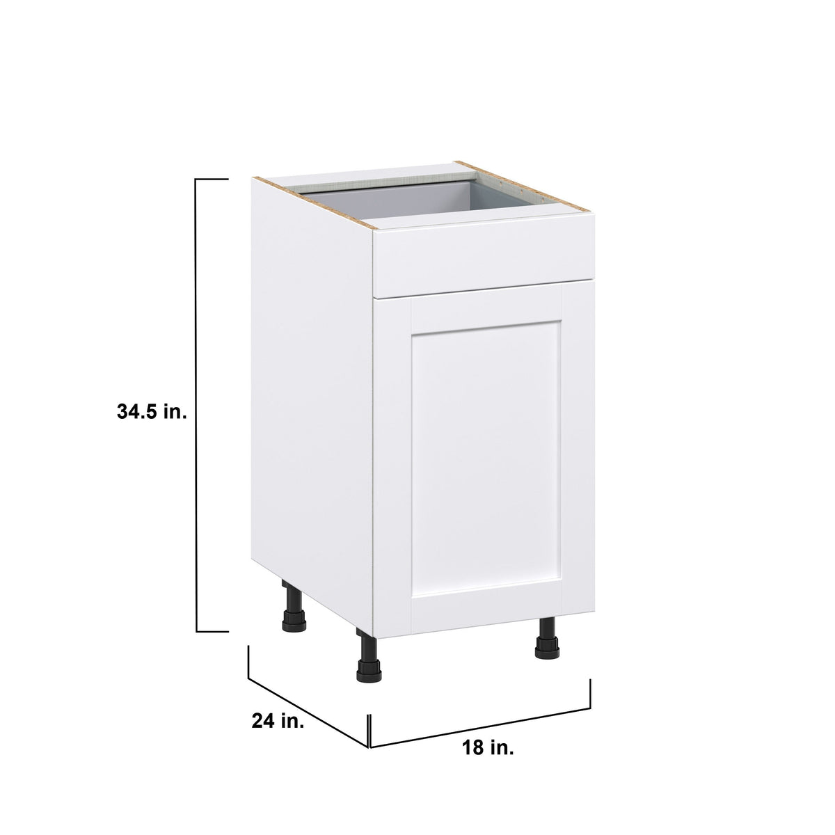 Hugo&Borg Rosemont 18-in W x 34.5-in H x 24-in D Glacier White 2-Drawers Pull-out Cabinet Base Fully Assembled Cabinet (Recessed Panel Style)