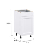 Hugo&Borg Rosemont 18-in W x 34.5-in H x 24-in D Glacier White 2-Drawers Pull-out Cabinet Base Fully Assembled Cabinet (Recessed Panel Style)
