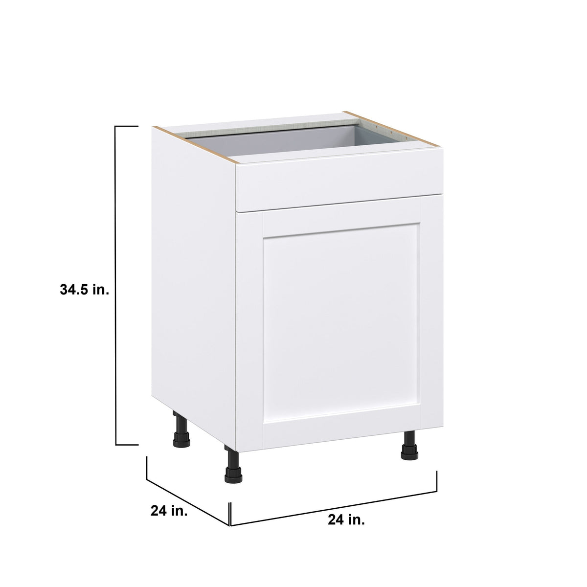 Hugo&Borg Rosemont 24-in W x 34.5-in H x 24-in D Glacier White 2-Drawers Pull-out Cabinet Base Fully Assembled Cabinet (Recessed Panel Style)