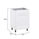 Hugo&Borg Rosemont 24-in W x 34.5-in H x 24-in D Glacier White 2-Drawers Pull-out Cabinet Base Fully Assembled Cabinet (Recessed Panel Style)