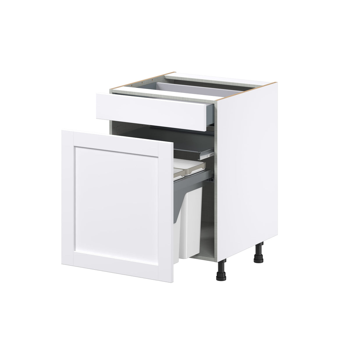 Hugo&Borg Rosemont 24-in W x 34.5-in H x 24-in D Glacier White 2-Drawers Pull-out Cabinet Base Fully Assembled Cabinet (Recessed Panel Style)