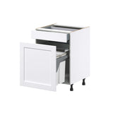 Hugo&Borg Rosemont 24-in W x 34.5-in H x 24-in D Glacier White 2-Drawers Pull-out Cabinet Base Fully Assembled Cabinet (Recessed Panel Style)
