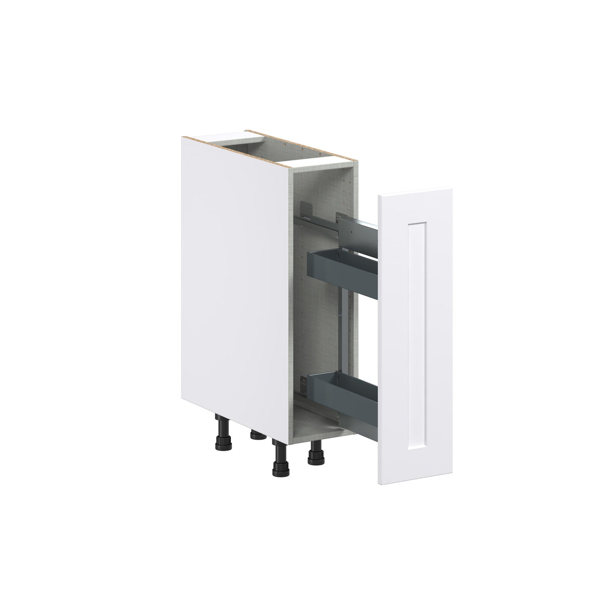 Hugo&Borg Jolie 9-in W x 34.5-in H x 25-in D Warm White 1-Drawer Pull-out Cabinet Base Fully Assembled Cabinet (Recessed Panel Style)