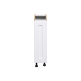 Hugo&Borg Jolie 9-in W x 34.5-in H x 25-in D Warm White 1-Drawer Pull-out Cabinet Base Fully Assembled Cabinet (Recessed Panel Style)