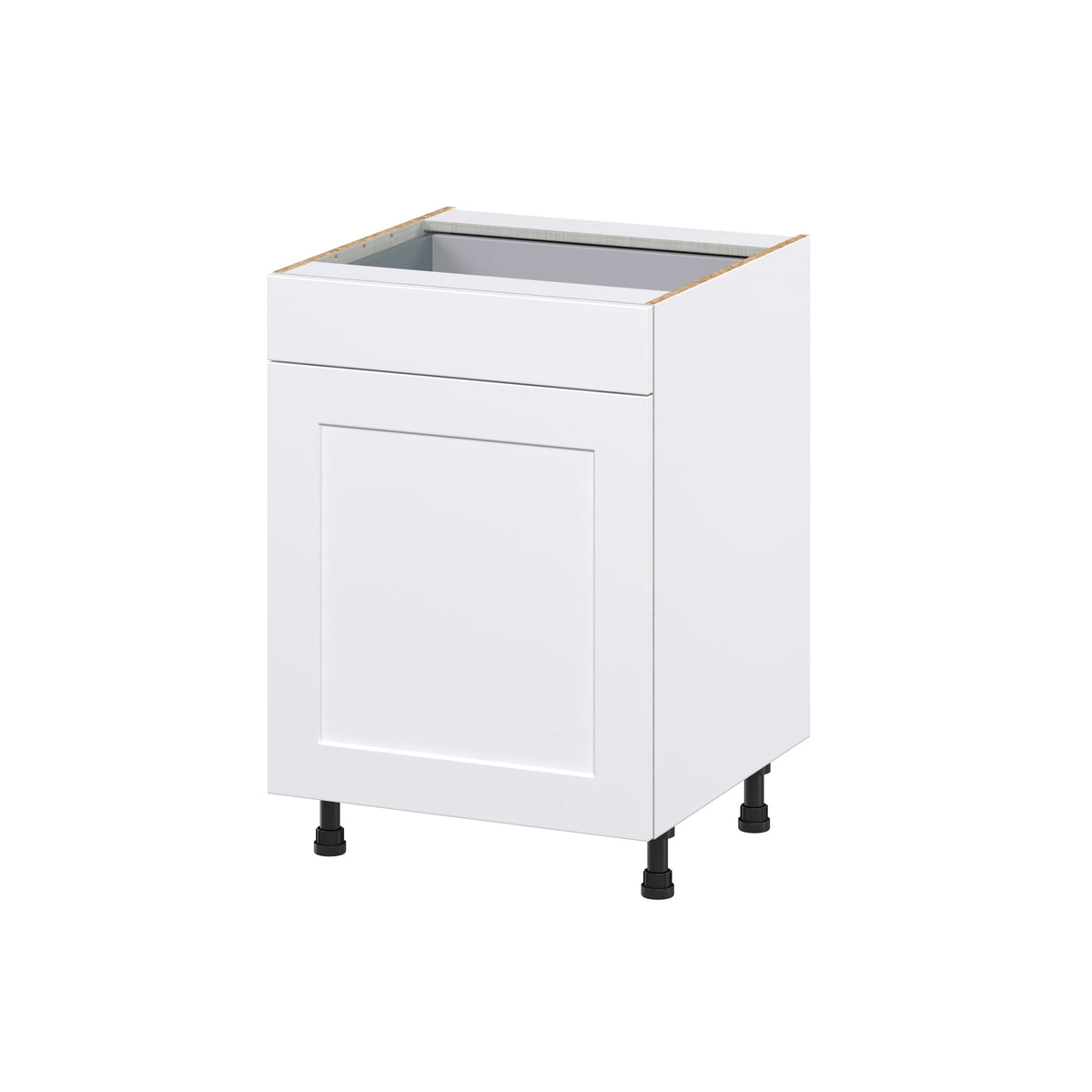 Hugo&Borg Jolie 24-in W x 34.5-in H x 24-in D Warm White 2-Drawers Pull-out Cabinet Base Fully Assembled Cabinet (Recessed Panel Style)