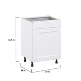 Hugo&Borg Jolie 24-in W x 34.5-in H x 24-in D Warm White 2-Drawers Pull-out Cabinet Base Fully Assembled Cabinet (Recessed Panel Style)