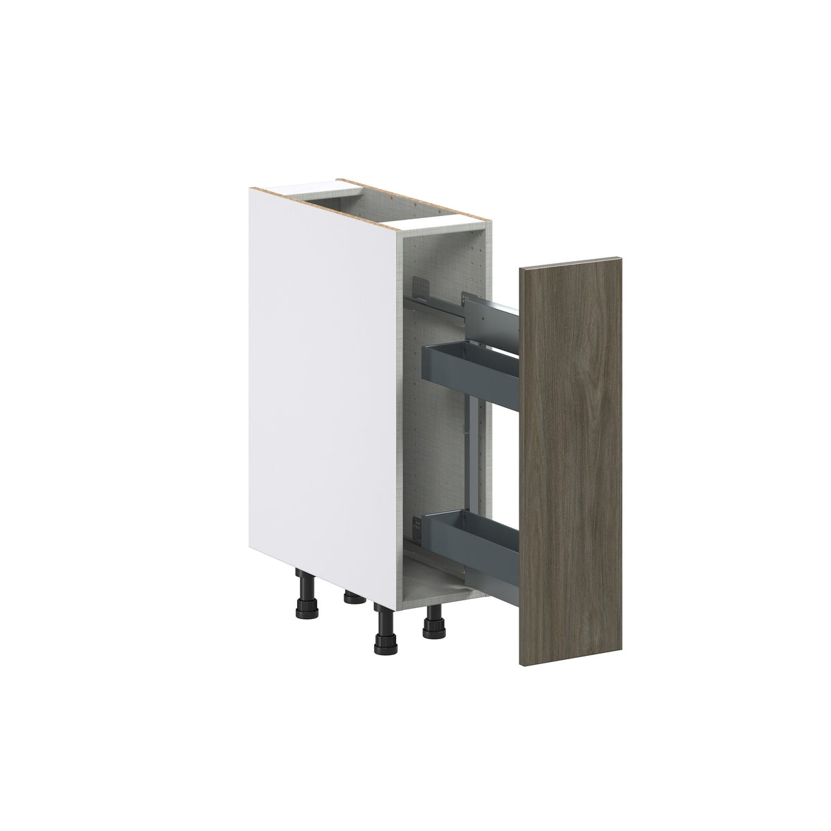 Hugo&Borg Savane 9-in W x 34.5-in H x 25-in D Textmel 1-Drawer Pull-out Cabinet Base Fully Assembled Cabinet (Flat Panel Style)