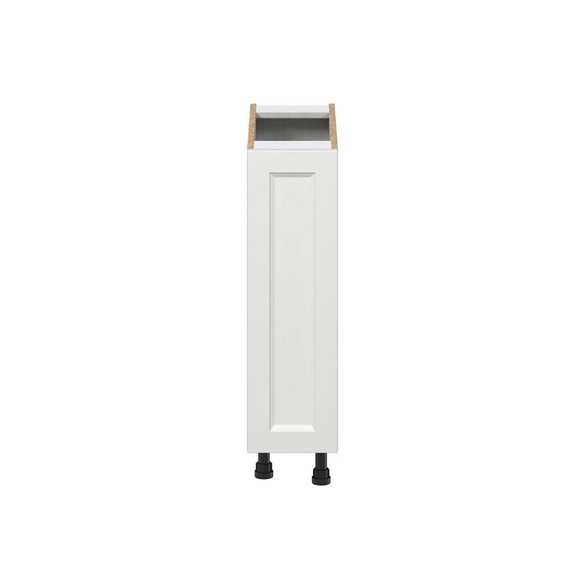 Hugo&Borg Riviera 9-in W x 34.5-in H x 25-in D Bright White 1-Drawer Pull-out Cabinet Base Fully Assembled Cabinet (Recessed Panel Style)