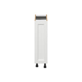 Hugo&Borg Riviera 9-in W x 34.5-in H x 25-in D Bright White 1-Drawer Pull-out Cabinet Base Fully Assembled Cabinet (Recessed Panel Style)