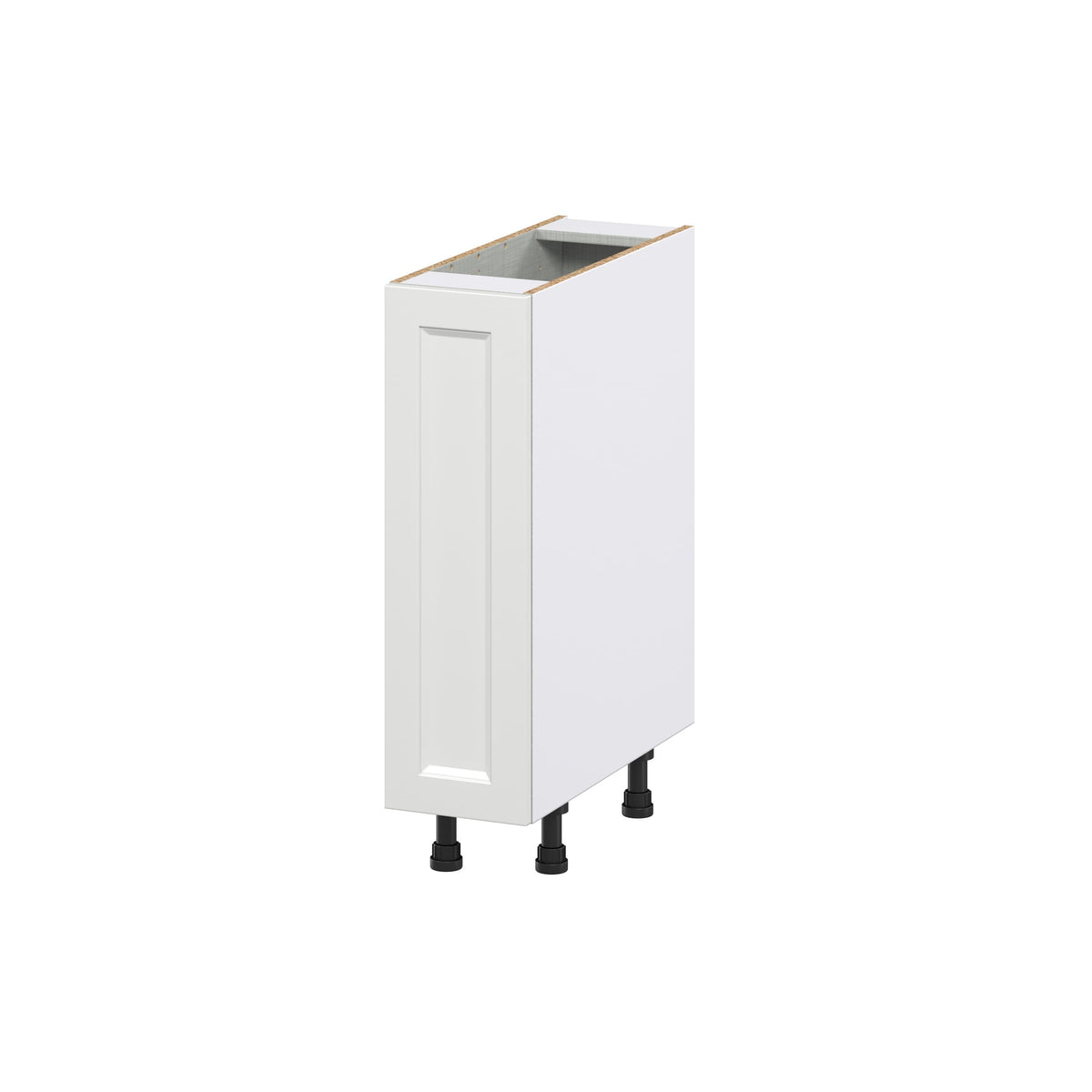 Hugo&Borg Riviera 9-in W x 34.5-in H x 25-in D Bright White 1-Drawer Pull-out Cabinet Base Fully Assembled Cabinet (Recessed Panel Style)