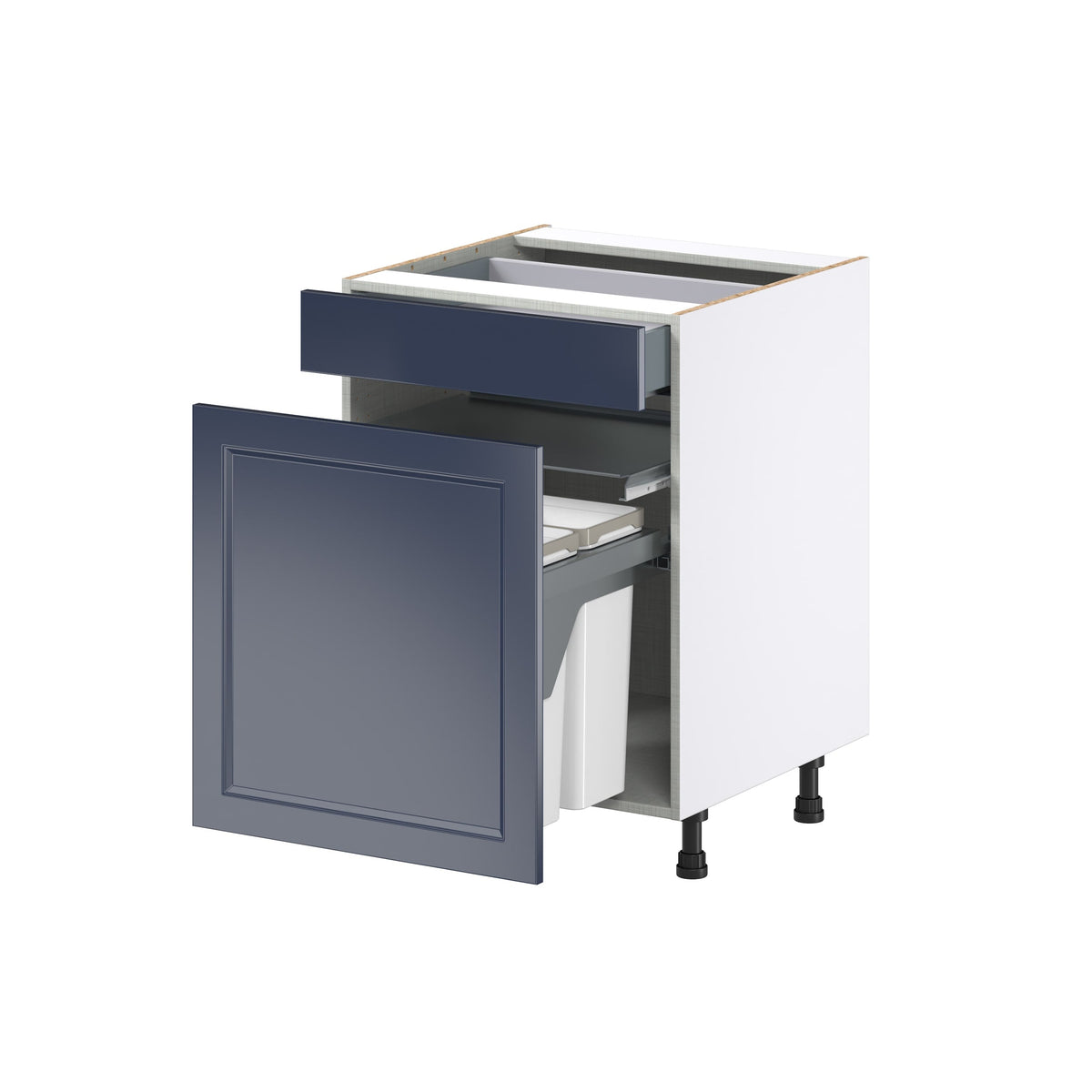 Hugo&Borg Lorette 24-in W x 34.5-in H x 24-in D Navy Blue 2-Drawers Pull-out Cabinet Base Fully Assembled Cabinet (Recessed Panel Style)