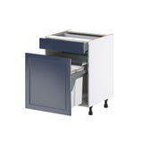 Hugo&Borg Lorette 24-in W x 34.5-in H x 24-in D Navy Blue 2-Drawers Pull-out Cabinet Base Fully Assembled Cabinet (Recessed Panel Style)