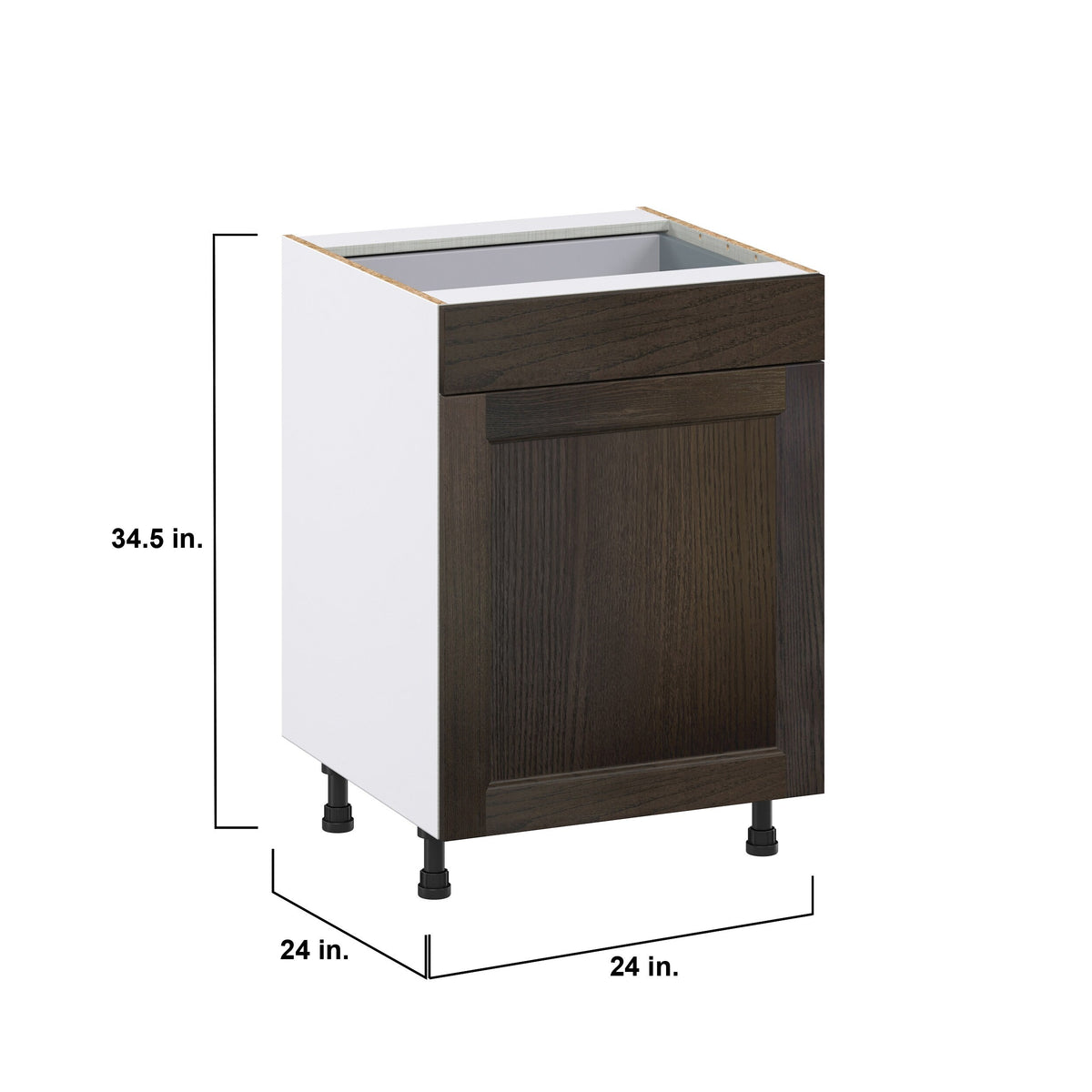 Hugo&Borg Montclaire 24-in W x 34.5-in H x 24-in D Wood 2-Drawers Pull-out Cabinet Base Fully Assembled Cabinet (Recessed Panel Style)