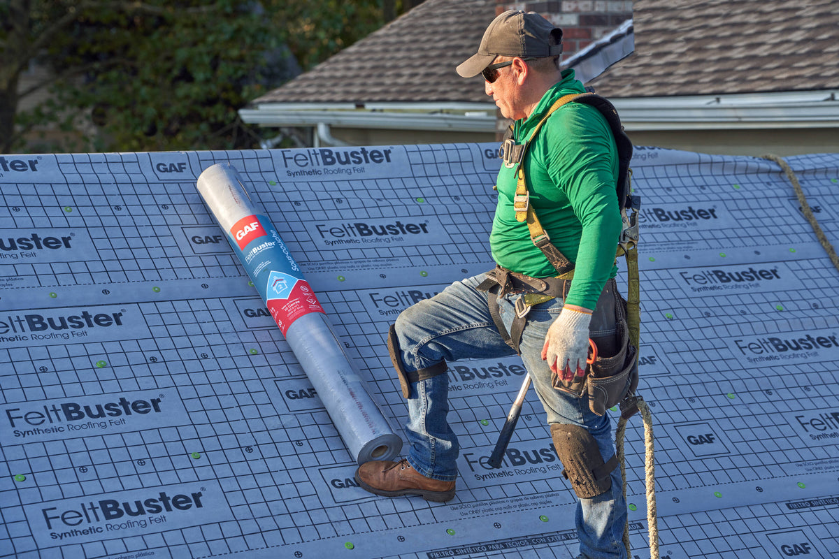 GAF FeltBuster Synthetic Roof Underlayment, 48 in x 250 ft (1000 sq ft)