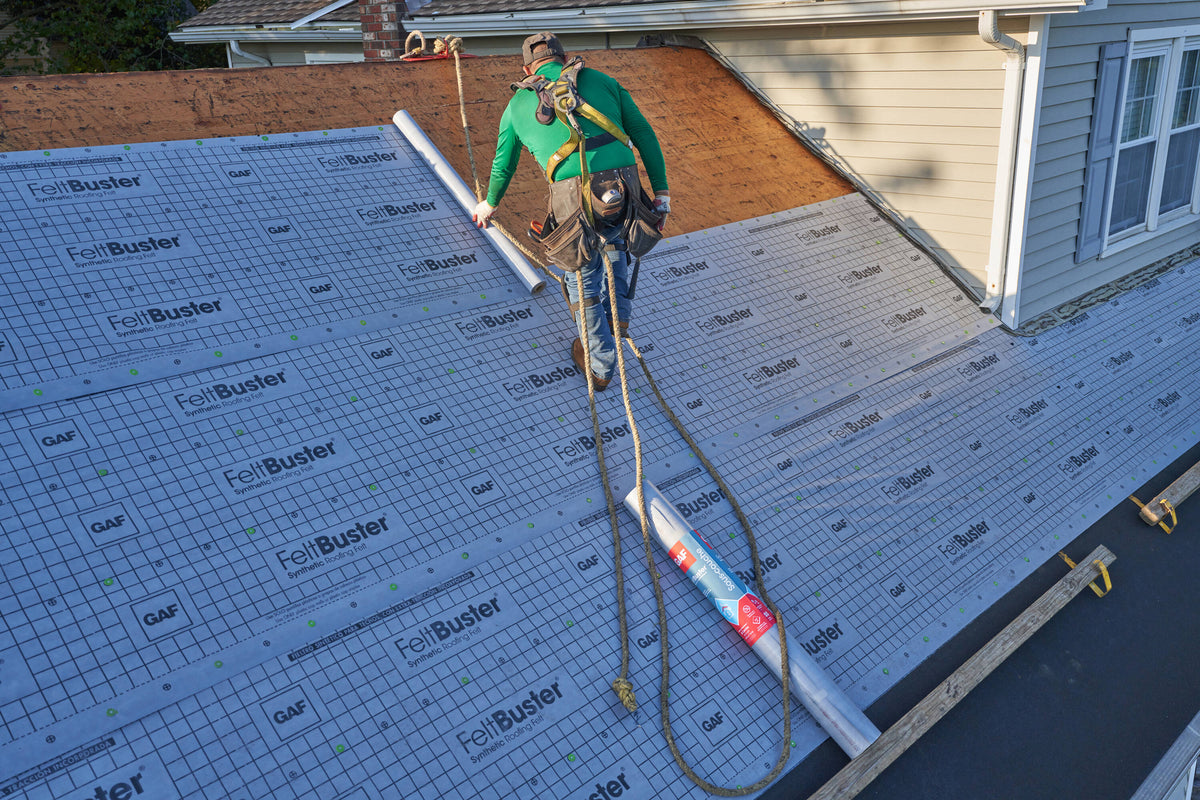 GAF FeltBuster Synthetic Roof Underlayment, 48 in x 250 ft (1000 sq ft)