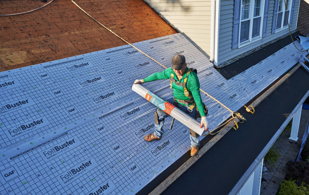 GAF FeltBuster Synthetic Roof Underlayment, 48 in x 250 ft (1000 sq ft)
