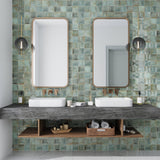 Apollo Tile Antiek Sage Green 3-in x 8-in Glossy Ceramic Brick Look Floor and Wall Tile (5.38-sq. ft/ Carton)