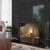 Apollo Tile Silken 10-Pack Black 1-in x 8-in Ceramic Pencil Tile (0.3-sq. ft/ Carton)