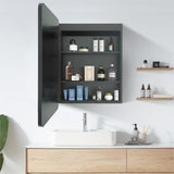 WELLFOR AO 20-in x 28-in Lighted LED Fog Free Surface Mount Black Mirrored Medicine Cabinet