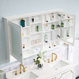 WELLFOR ART Solid Wood 55-in x 35-in Surface Mount White Mirrored Soft Close Medicine Cabinet