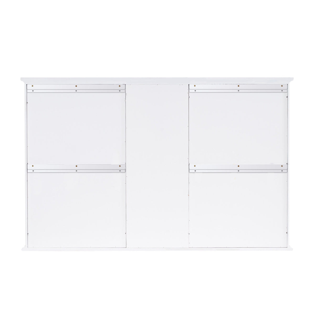 WELLFOR ART Solid Wood 55-in x 35-in Surface Mount White Mirrored Soft Close Medicine Cabinet