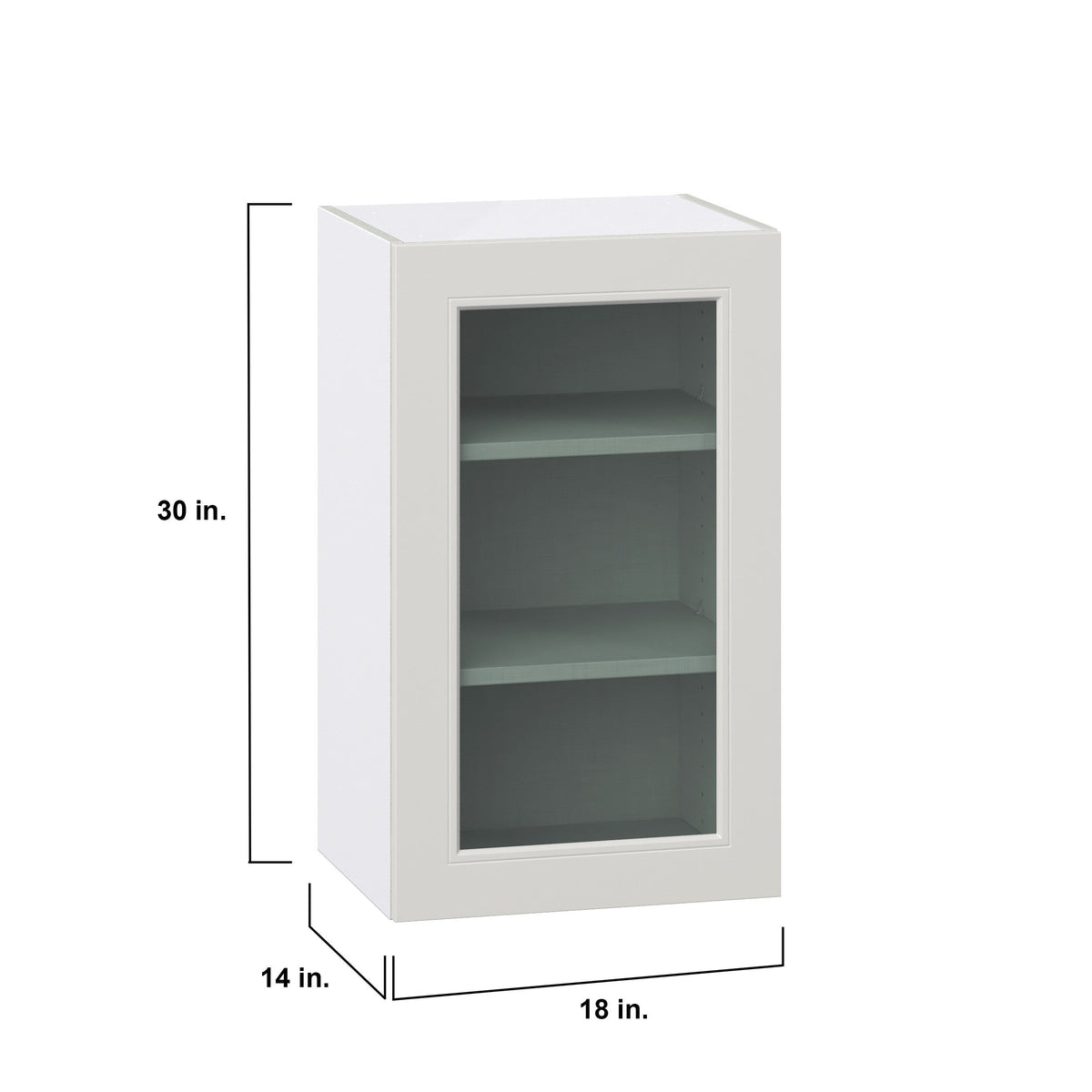 Hugo&Borg Belcourt 18-in W x 30-in H x 14-in D Gray Painted Wall Fully Assembled Cabinet (Recessed Panel Shaker Door Style)