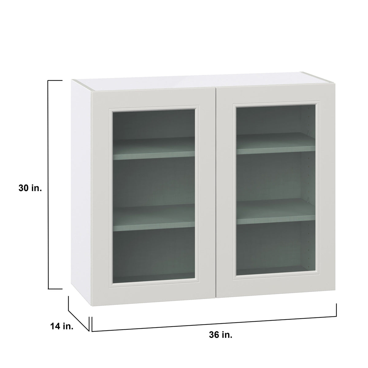 Hugo&Borg Belcourt 36-in W x 30-in H x 14-in D Gray Painted Wall Fully Assembled Cabinet (Recessed Panel Shaker Door Style)